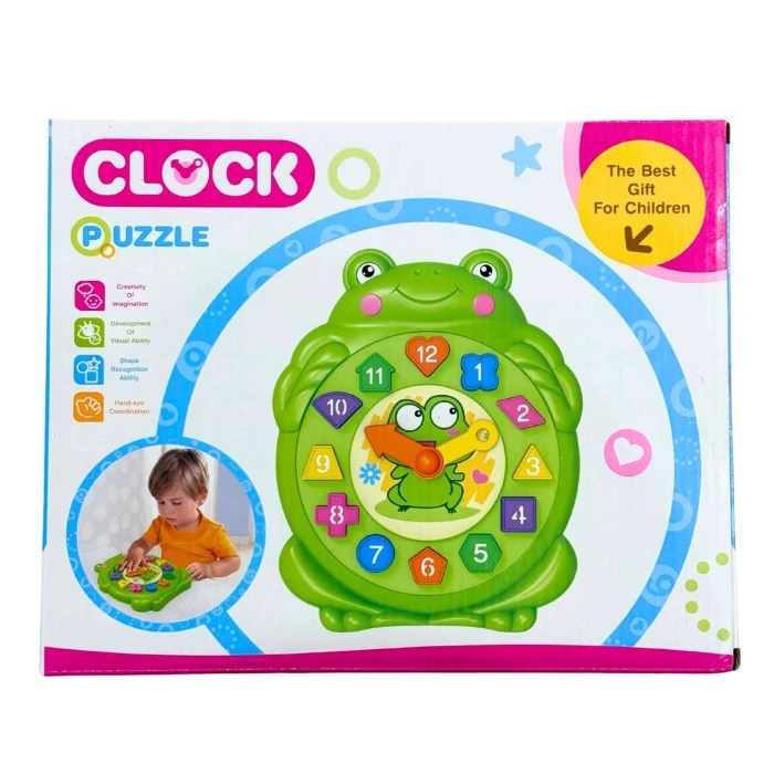 Zegar Edukacyjny z Sorterem – Żółwik / Żabka